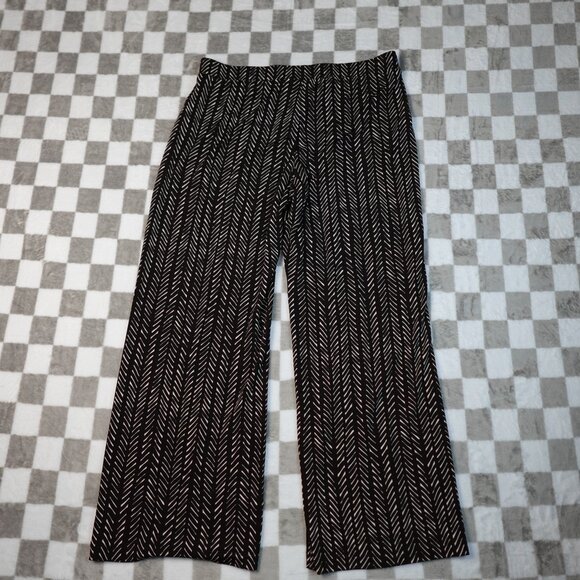 Chico's fluid travelers pants 2 striped zig zag print choc chip white 18 - Picture 2 of 14